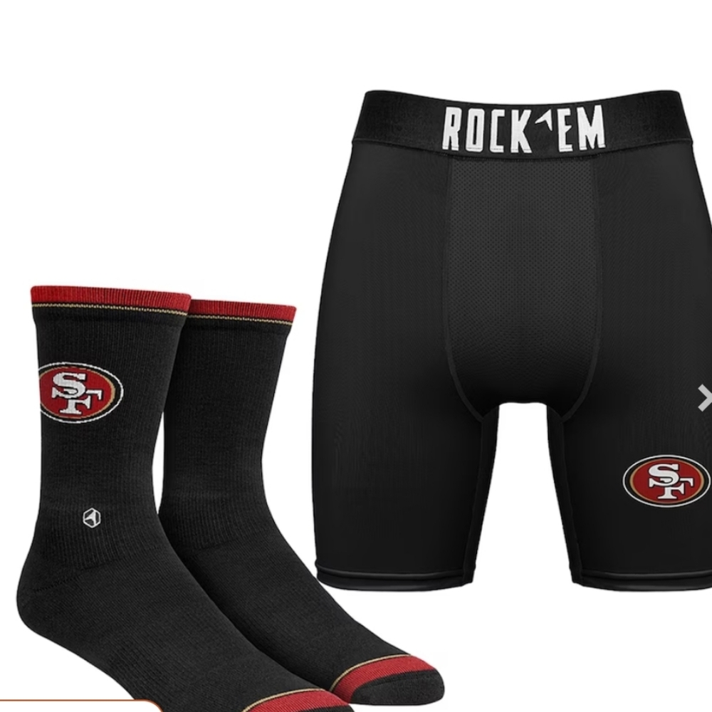 Men's San Francisco 49ers Rock Em Socks Boxer Briefs and Socks Set